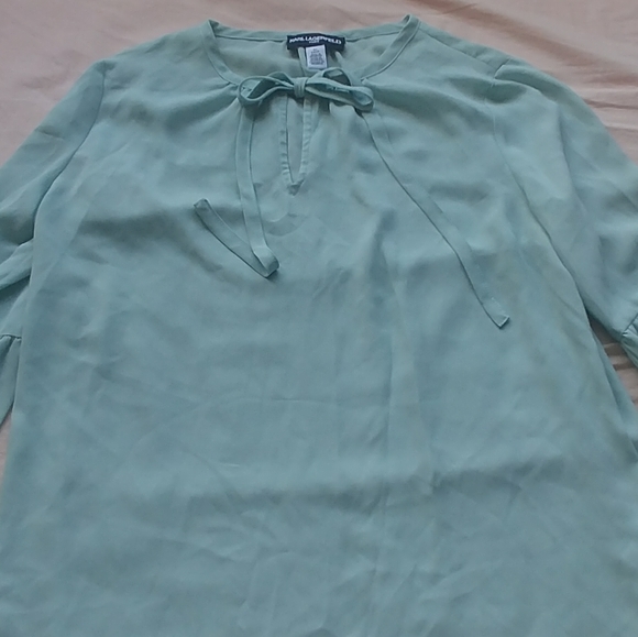 Karl lagerfeld mint green/aqua blouse - Picture 6 of 7